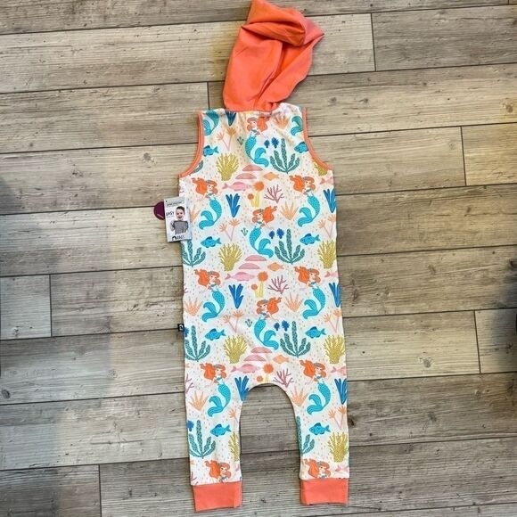 NWT Rag | Disney’s The Little Mermaid Princess Ariel Hooded Romper | Size: 5/6 - Picture 2 of 7